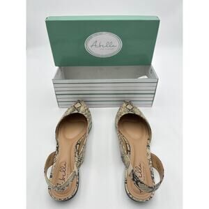 Abella True Comfort Women’s Quartz Slingback Flats Snake Print Size 7.5M w/ Box